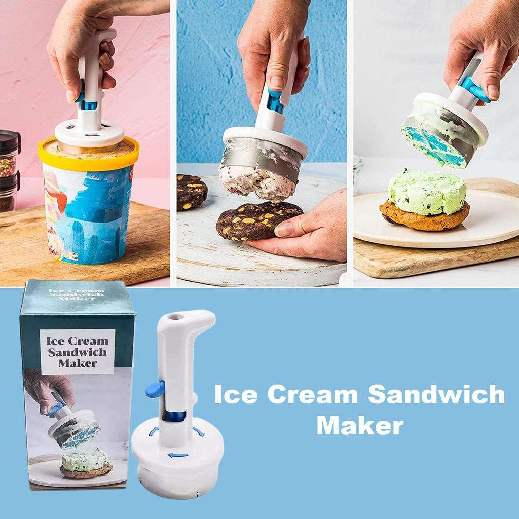 Ice Cream Sandwich Scoop Single-Hand Ice Cream Sandwich Maker Easy Release Kitchen Accessories Non-Stick Mold for Home Studio