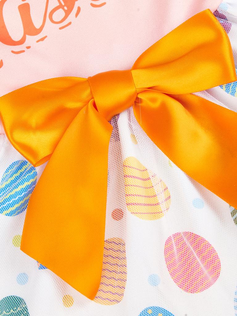 Happy Easter Day Dog Dress Girl Dog Clothes Easter Bunny Dogs Dresses Pet Apparel Doggie Tutu with Bowknot Cat Clothing Puppy Dr