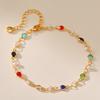 K Gold Plated Multicolor Glass Crystal Pearl Bracelet For Women