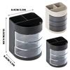 Multifunctional Pencil Holder with 3 Rotatable Compartments Desktop Pen Organizers Storage Box Office Desk Organization