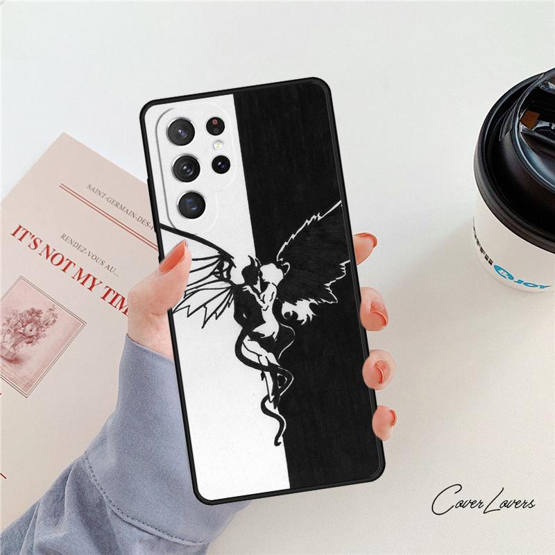 Devil Angel phone case For Samsung Galaxy S24 S25 S23 S22 Ultra Note 10 20 Plus S20 S21 FE Cover