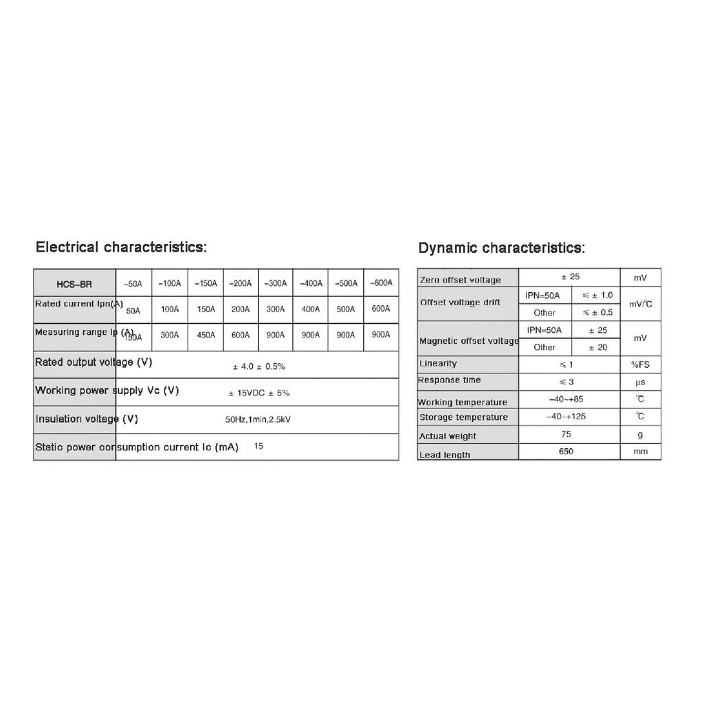 Hall current sensor HCS-BR 50A 100A 150A 200A