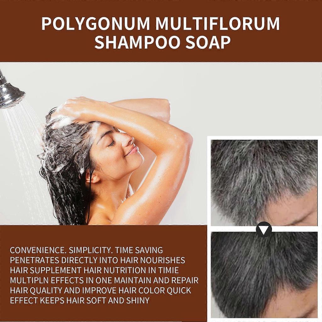 Jaysuing Polygonum Multiflorum Repair Shampoo Bar - Naturally Black, Nourishing And Smoothing Hair Care Shampoo Bar