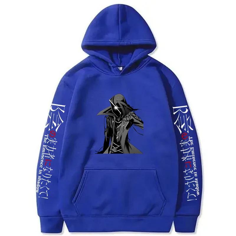 Anime The Eminence In Shadow Printed Hooded Men Casual Harajuku Streetwear Long Sleeve Fleece Autumn Winter Sweatshirts
