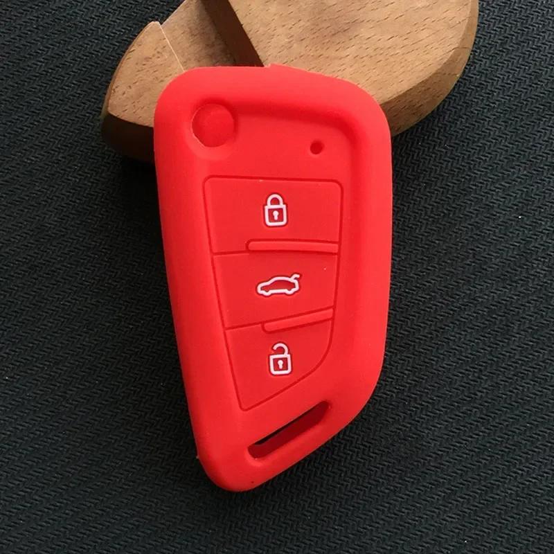 Silicone Car Key Cover Case for Universal 3 Buttons VVDI2 Wire Flip Key for Xhorse MINI Key Programmer VVDI Keychain Accessories