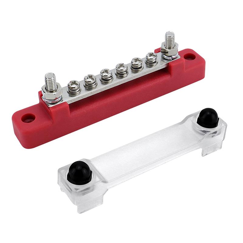 1/2Pcs Bus Bar Battery Power Distribution Block 12V M6 Stud Positive Negative Bus Bar For Truck Boat Car Camper