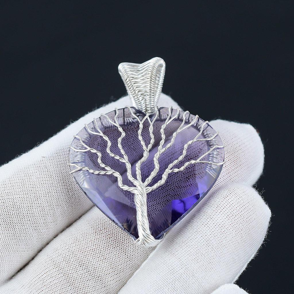 Amethyst Tree of Life Pendant 925 Sterling Silver Wire Wrapped Pendant Amethyst Pendant Gemstone Silver Handmade Pendant Necklace For Gift