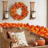 Artificial Fall Leaves Garlands 4Pcs Autumn Fall Thanksgiving Maple Leaves Rattan Halloween Seasonal Harvest Decoration