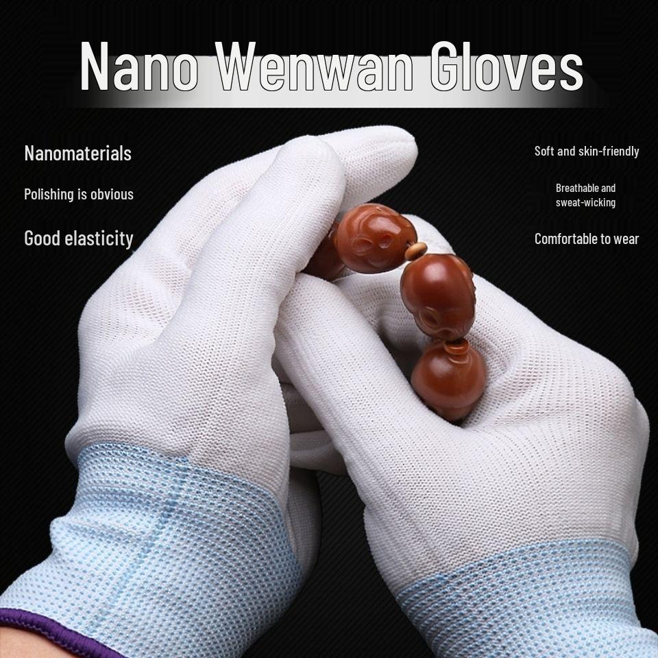 

Large Nano Cotton Gloves for Bead and Walnut Polishing One Size