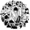 10/30/50/100 Piezas Pegatinas Clásicas de Anime Jujutsu Kaisen Calcomanías Geniales en Blanco y Negro Pegatina de Dibujos Animados Manga para Maleta Portátil Teléfono DIY