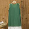 Women Tops Sleeveless Round Neck Front Slit Design T-Shirt Pure Color Loose Fit Summer Casual Camisole Vacation Office Date Wear
