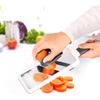 Mandoline Slicer Adjustable Stainless Steel Blades with NonSlip Grip for Kitchen Vegetable Cutting, Gray