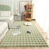 Cream Faux Rabbit Fur Carpet for Living Room, Sofa, Bedroom, or Bedside - Winter Style Rug/Mat