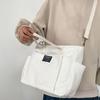 Portable Shopping Bag Casual Mommy Bag Solid Color Canvas Tote Bag  Outdoor