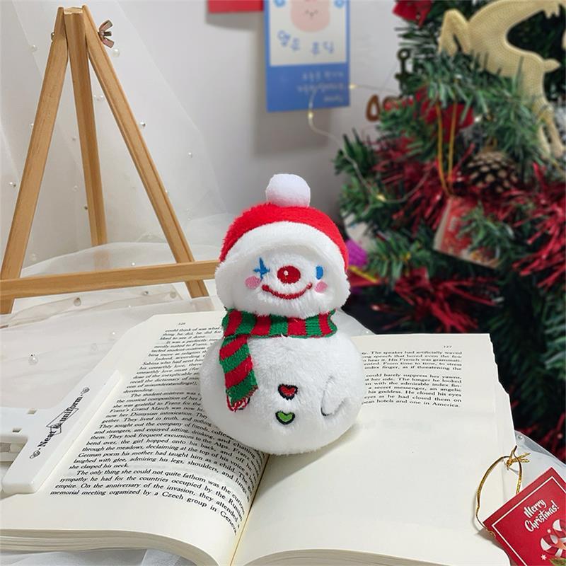 Cute Winter Scarf Snowman Plush Doll Stuffed Toy Keychain Pendant Bag Hanging Backpack Charms Christmas Decoration Birthday Gift