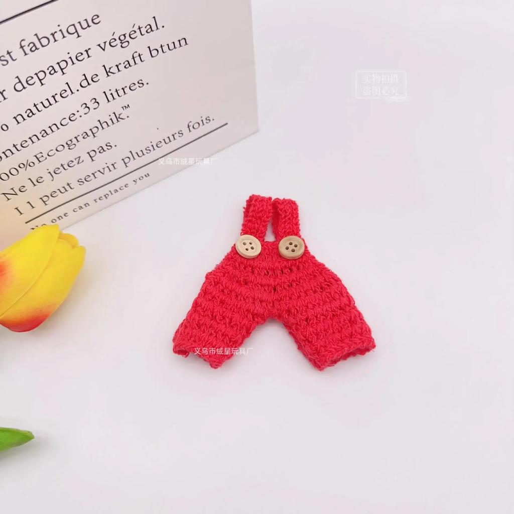 15cm Plush Small Bear Toy DIY Keychains Cute Handmade Knitted Overalls Bear Keychain Animals Pendant Girls Women Bag Accessories
