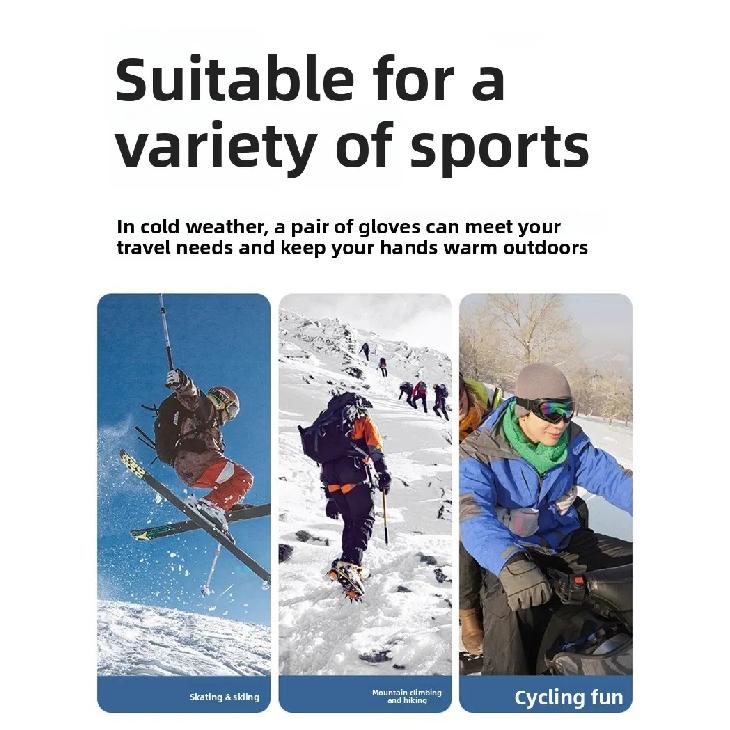 Electric Heated Gloves Waterproof Touchscreen 3 Heat Settings Heating for Outdoor Motorcycle Skiing Hiking Cycling for Men Women