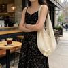 Lazy wind woven tote bag women's spring summer hollow simple knitted bag large capacity seaside vacation shoulder bag