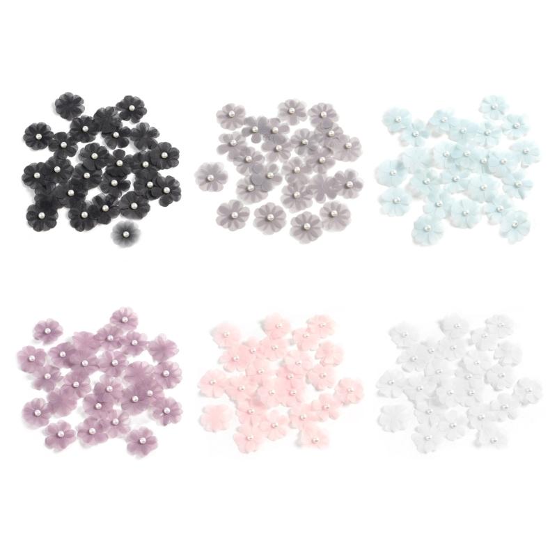 Set of 30 Sewing Flower Applique for Craft Fabric Flower Sewing Accessories for Home Decoration Clothing Wedding Dress