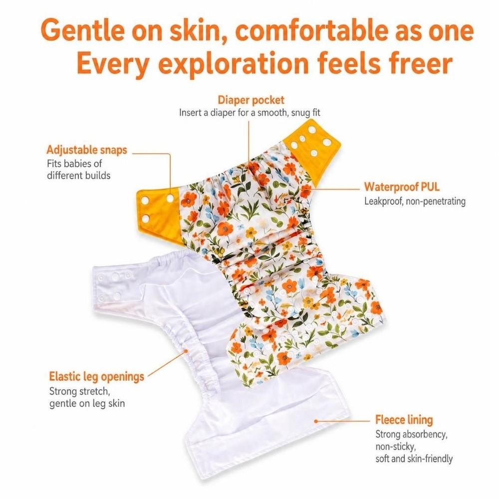 Anti-leakage Charcoal Diapers Washable Baby Diapers Happy Cloth Diapers Girl Boy