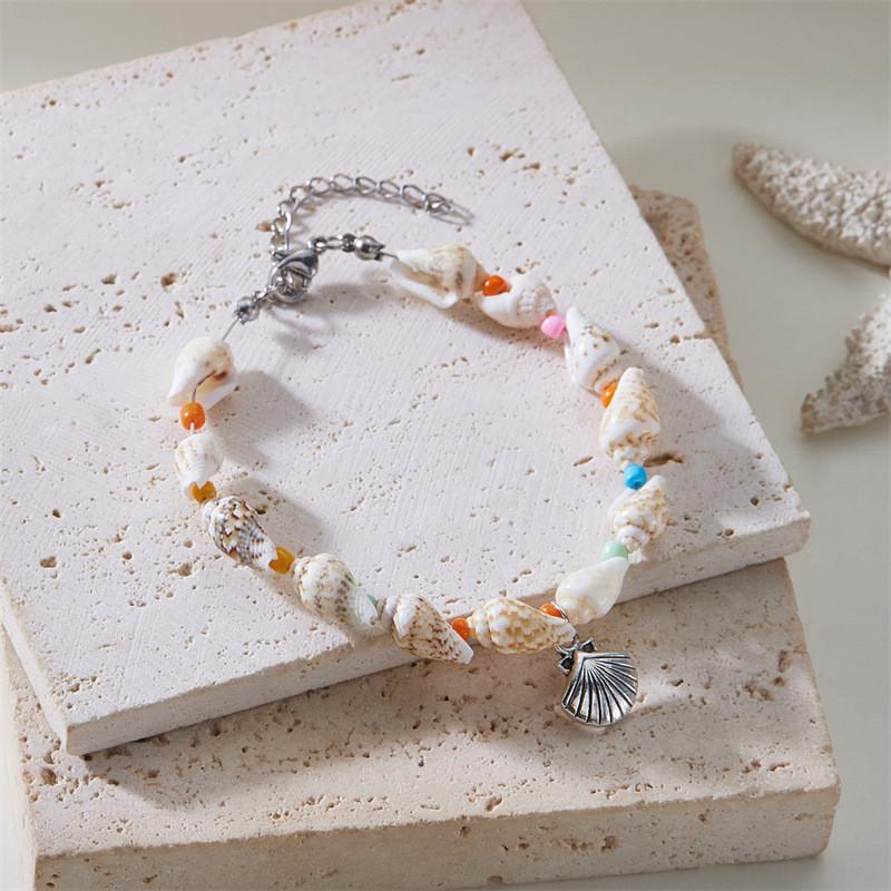 Shell Fish Tail Pendant Bracelets For Beachwear And Casual Wear