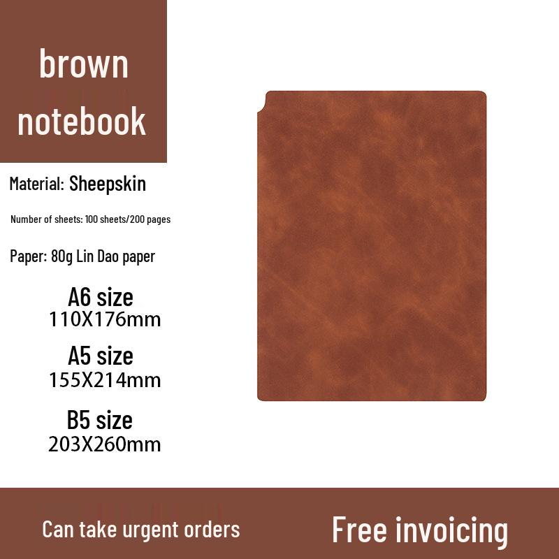 A5 Mäkký zápisník z ovčej kože s pútkom na pero a prispôsobením loga - Hrubý diár na obchodné stretnutia