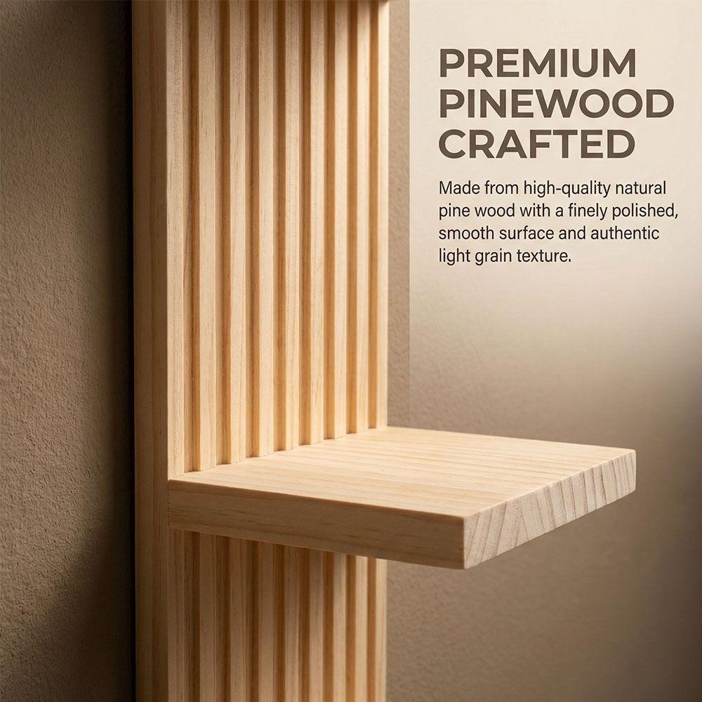 Minimalist Wooden Wall Shelves Oval Threaded Artistic Wooden Stand  Plants Display