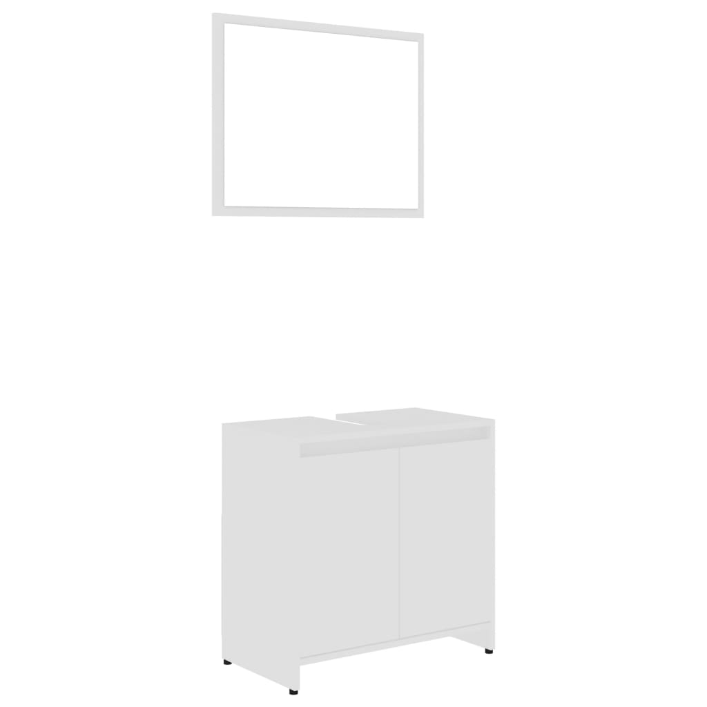 4 Piece Bathroom Furniture Set White Particleboard
