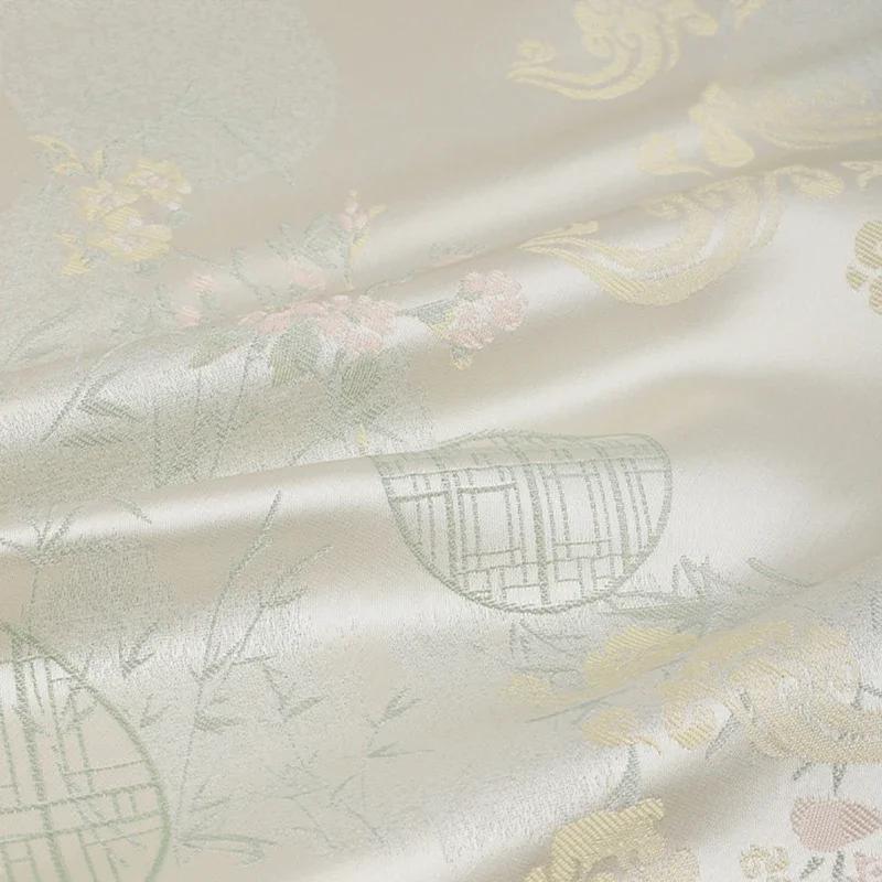 100x145cm 3D Relief Damask Fabric Brocade Jacquard Flower Pattern Fabric DIY Sew New Chinese Cheongsam Dress Hanfu Garments