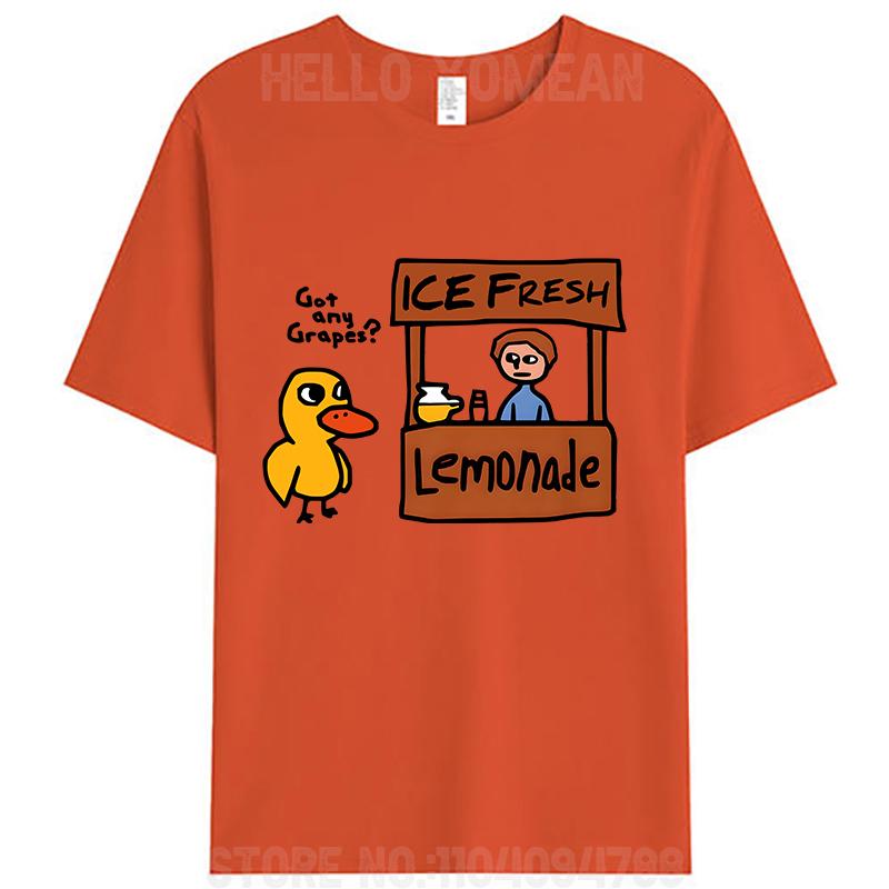 Ice Fresh Lemonade Got Any Grapes Duck Funny Saying Meme Vintage Men's T-Shirt Cotton Tee Tops