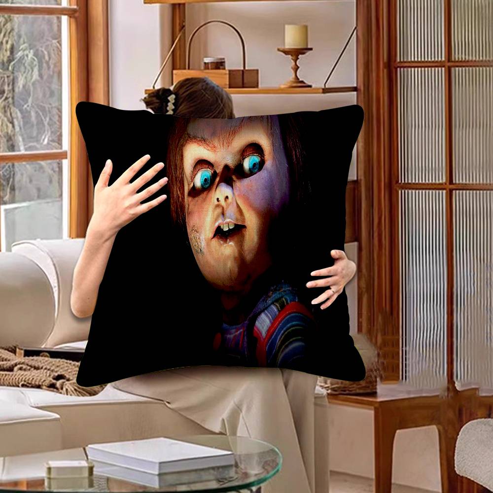 Horror Doll Chucky Cartoon Maple Design Cushion Cover Happy Autumn Harvest decor Holiday Decorati Pillow Cover