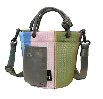 1161 1163 Mini Fluffy Tragetasche mit Schulter Baby Lou Waffel SC BR Waffelgestreift [Rootote] (116101 Saxophon)