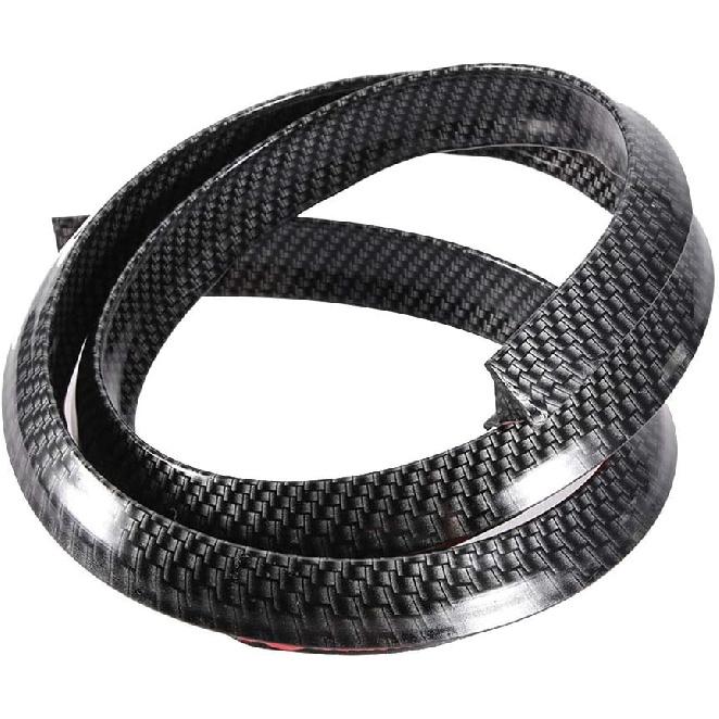 59.1inch Flares Car Carbon Fiber Flares Wheel Arch Eyebrows Protect Anti Scratch Pad Rubber Wheel Eyebrows Strips Car Auto Truck Parts Black