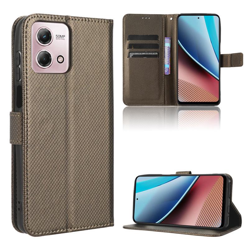 Leather Flip Cover for Motorola G 2024/G 5G 2024,G Power,G Play,Edge 2024 PU Leather Lanyard Flip Protective Case