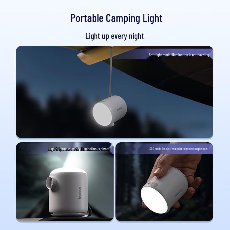 Baseus Tragbare kabellose Luftpumpe & Luftablasser mit Licht