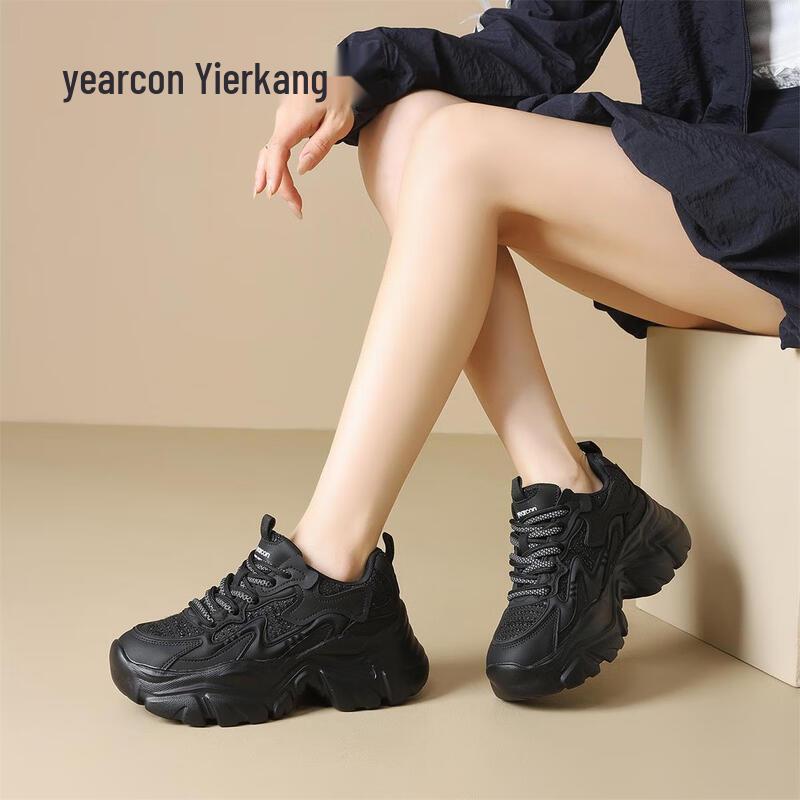 YIERKANG Women s 2025 Fall/Winter Chunky Platform Casual Sneakers 38