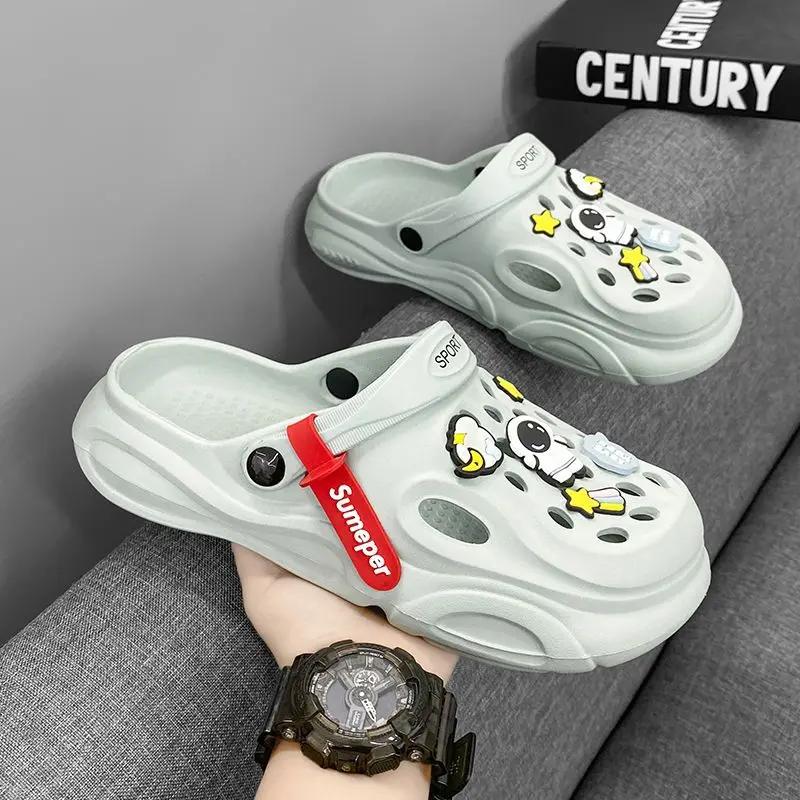 Male Slipper Eva Slides Height Beach Clappers 2024 Casual Men's Shoe Cheap Shoes Korean Style Fashion Elegant Summer Sale Style