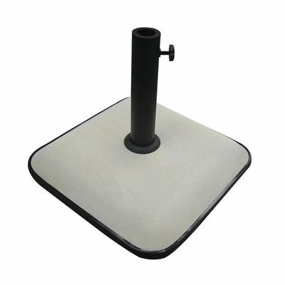 Square Cement Parasol Base - MARBUENO SUMMER - 45x45x7.3 Cm - 25 Kg - White - Compatible Ø35/38/48 Mm