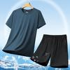 Mens Quick-Dry Sport Set Short Sleeve T-Shirt Shorts Lightweight Breathable Activewear Running Gym Casual Wear