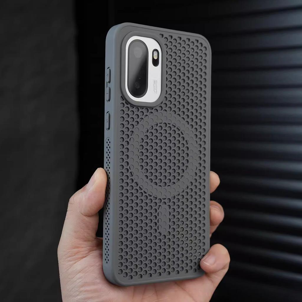 For OnePlus Ace 6T 15R Case New Hard PC+TPU Cooling Honeycomb Mesh Magnetic Shockproof Protective Cover For OnePlus Ace 6 Shell