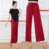 Damen Übergröße Modern Dance Modal Weitbein-Hose für Frühling/Sommer - Locker, Klassischer Chinesischer Stil Übungskleidung