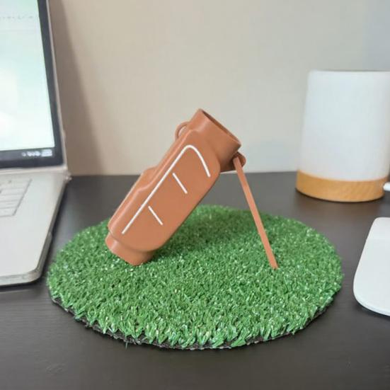 Golf Bag Pen Holder, 3D Printed Pencil Stand for Desk, Creative Golf Club Shape Organizer, Foldable Phone Stand for Office