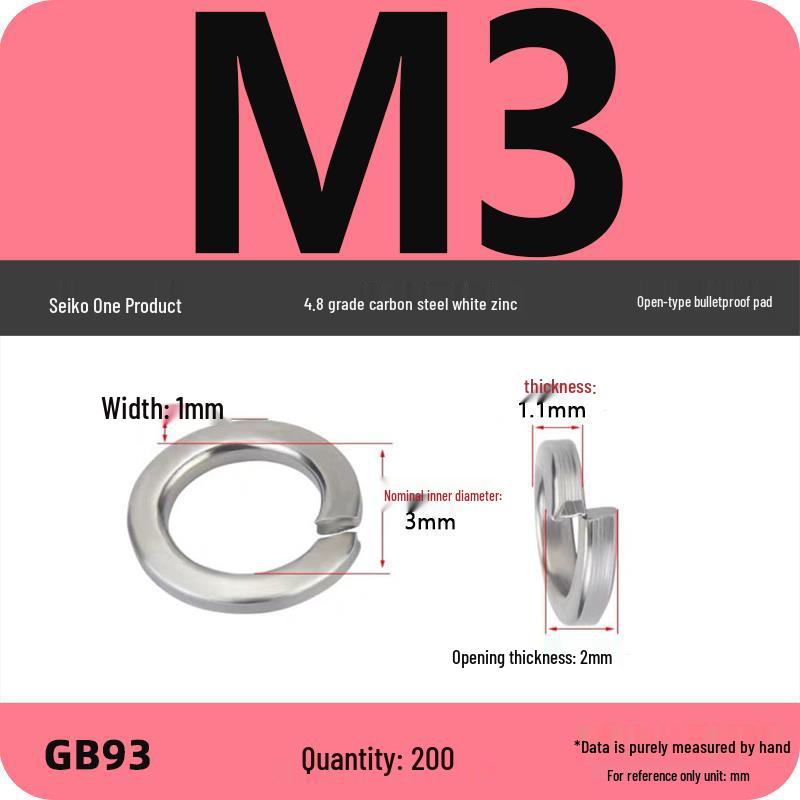 White Zinc-Plated Carbon Steel Split Spring Washer (4.8 Grade)