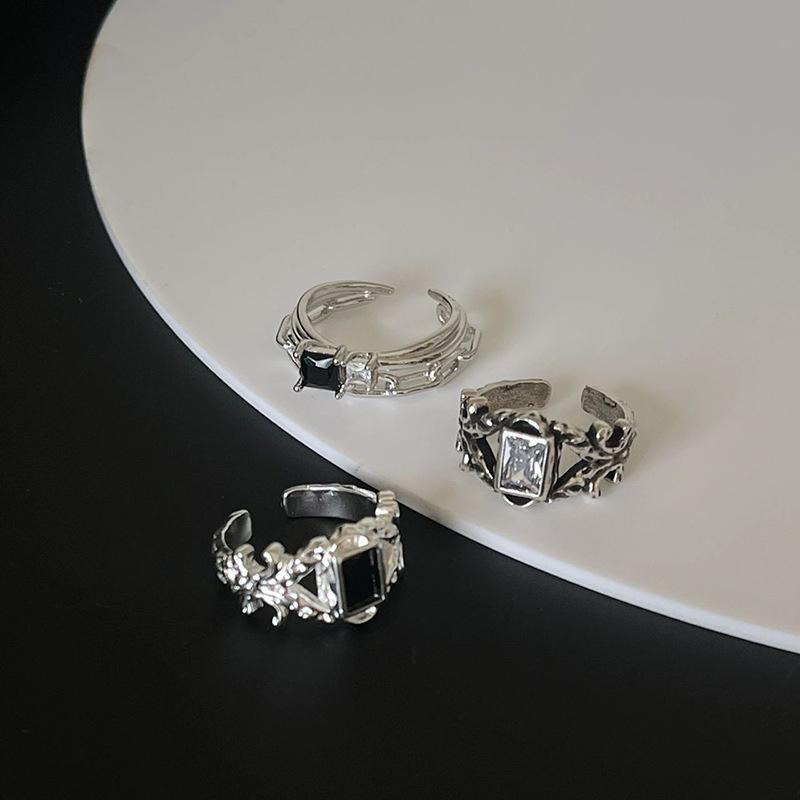 Nischen-Design, Dunkler Stil, Süß Und Cool, Diamantbesetzte Persönlichkeit, Fortgeschrittenes Gefühl, Öffnung, Kalter Wind, Knitter-Öffnungsring