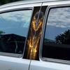 2-Pack Flame Lion Car Stickers - Durable Plastic B-Pillar Protector, Self-Adhesive Glossy for Vehicles, Walls and Windows