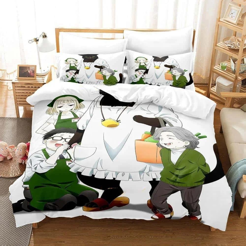 3D Kawai The Masterful Cat Is Depressed Again Today Bedding Set Cartoon Anime Three-piece Set Adult Kid Bedroom Duvet Cover Sets