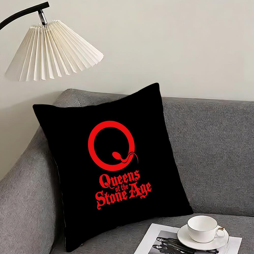 

QQueens Of The StoneE Age Band Cushion Cover Pillowcase Ultra Soft Skin Friendly Fabric Cloud Like Comfort Concealed Zipper 30x30cm