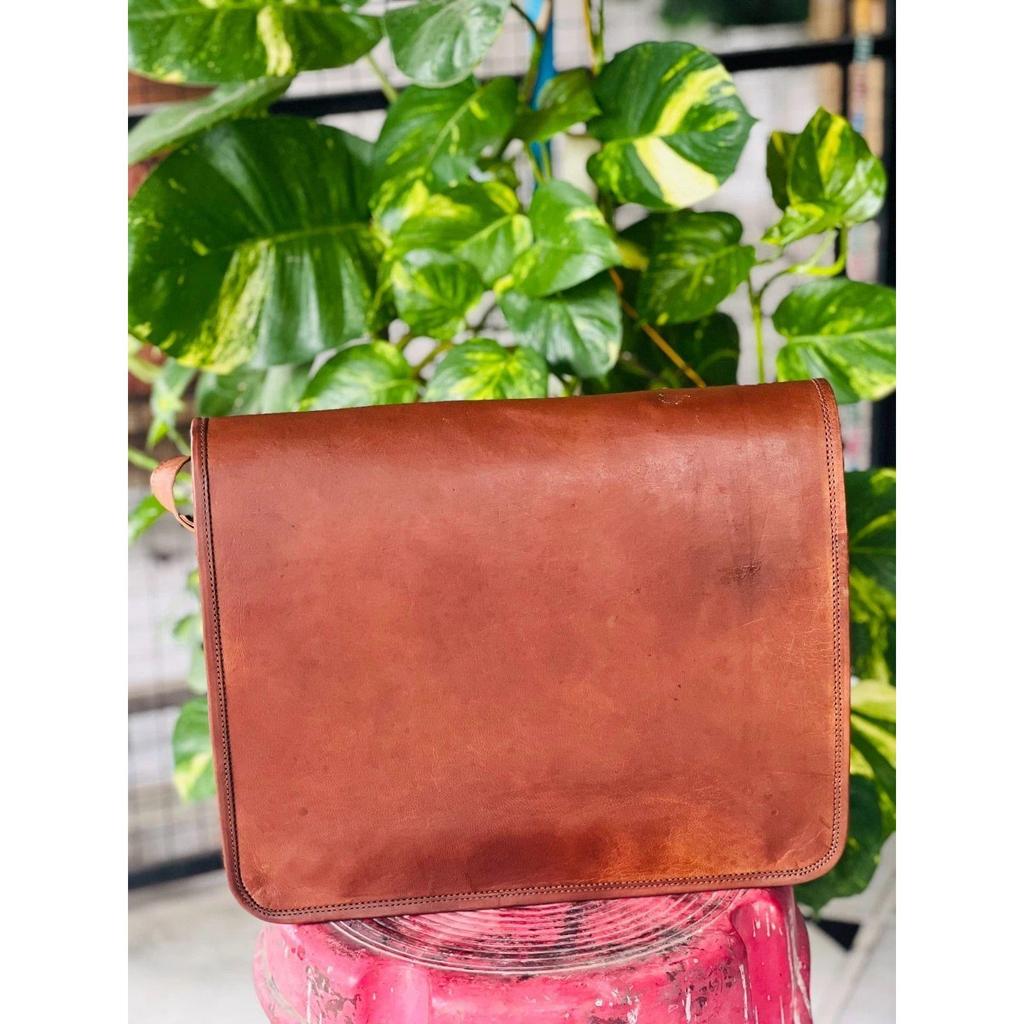 Leather Messenger Bag New Brown Laptop Handmade World