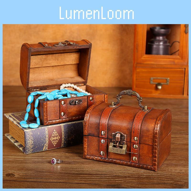 Vintage Wooden Trinket Box With Lid For Home Decor And Dustproof Storage