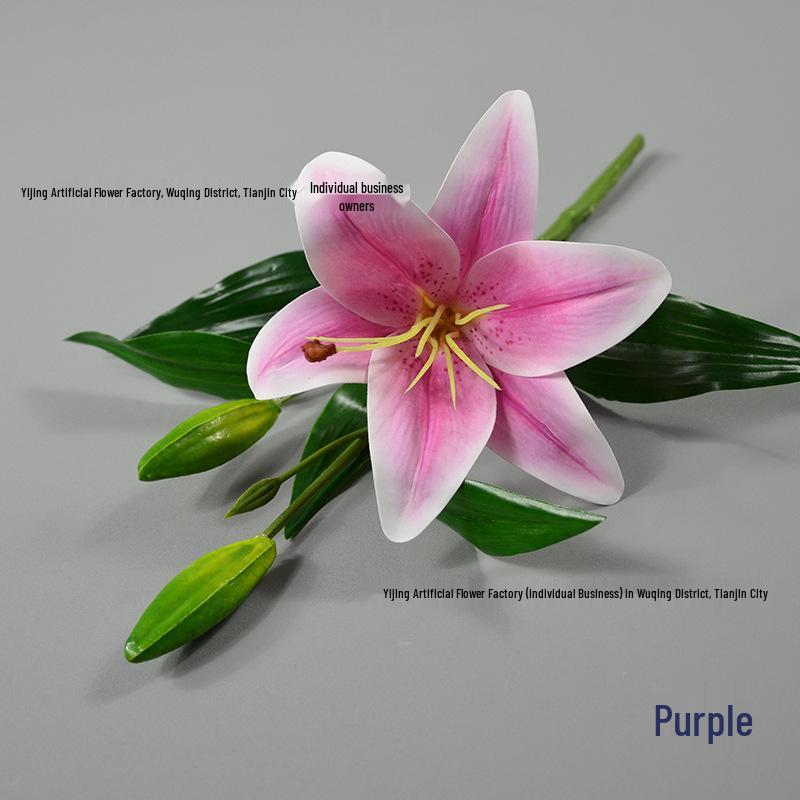 Lily Small 3D Printed Realistic Single Stem Perfume Flower for Wedding and Home Decoration
